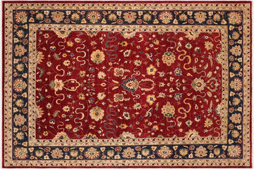 handmade Traditional Kafkaz Chobi Ziegler Red Blue Hand Knotted RECTANGLE 100% WOOL area rug 10 x 14